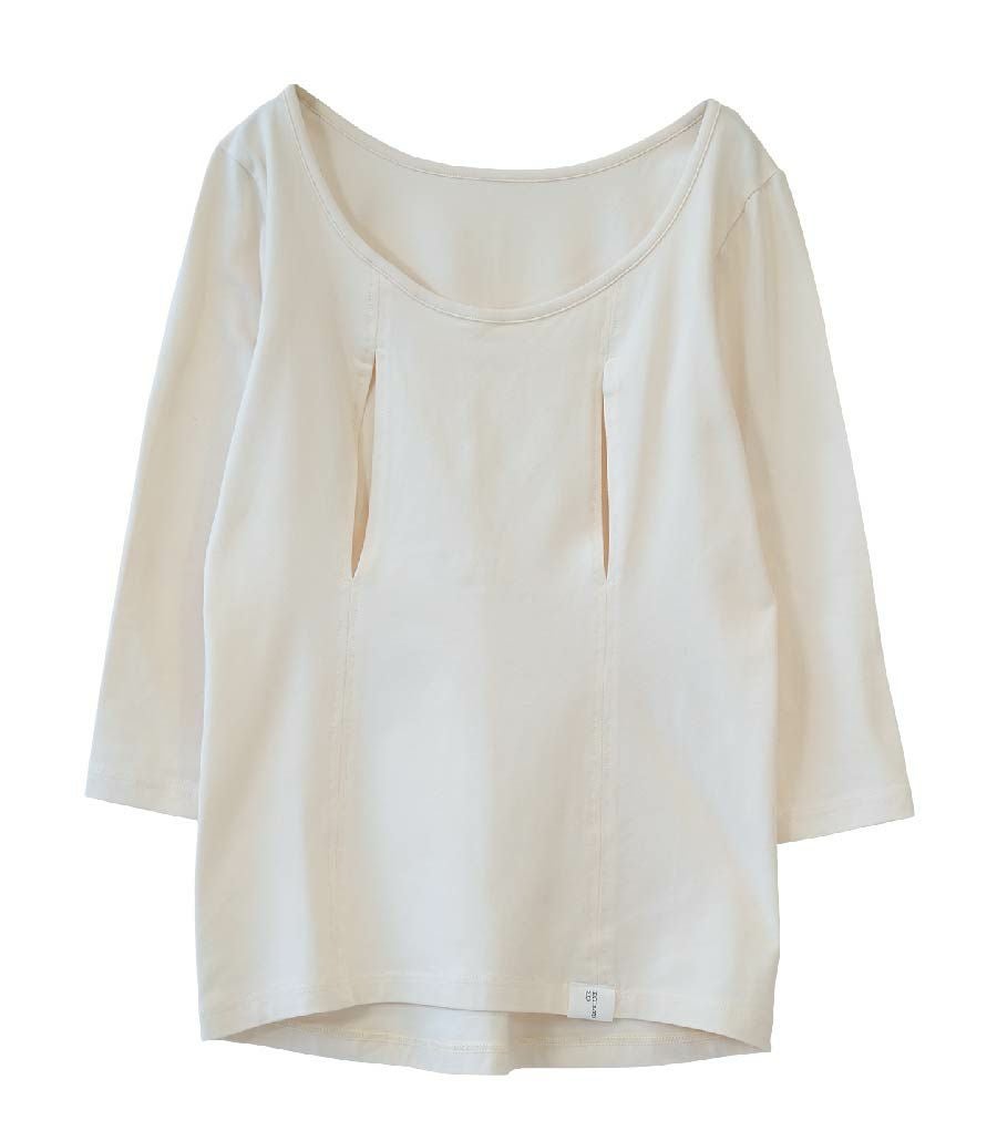 シンプル穴あき（七分袖） 授乳用インナー | 授乳服・マタニティウェア