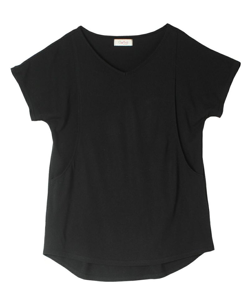 CARINO-DT　VネックT 授乳服 日本製【授乳服・マタニティウェア・授乳ブラ】