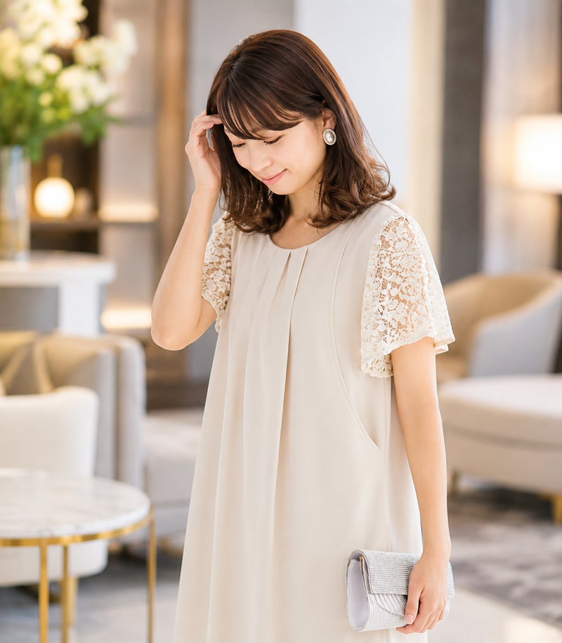 ジョーゼットワンピ 授乳服　マタニティ服 日本製【授乳服・マタニティウェア・授乳ブラ】