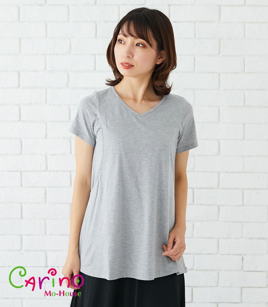アウトレット特別価格】CARINO-DT チュニックショートスリーブ 授乳服