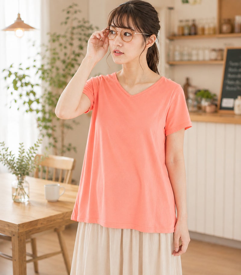 CARINO-DT　チュニックショートスリーブ 授乳服 日本製【授乳服・マタニティウェア・授乳ブラ】