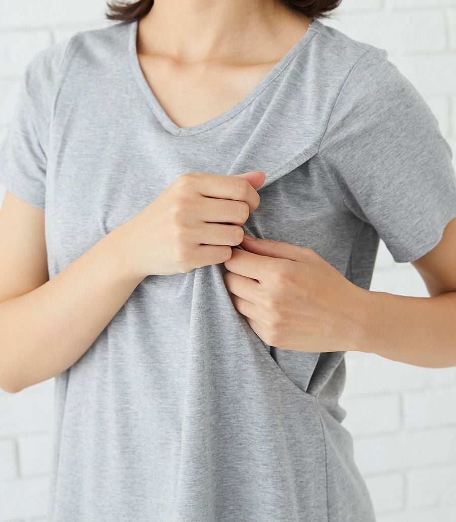 アウトレット特別価格】CARINO-DT チュニックショートスリーブ 授乳服