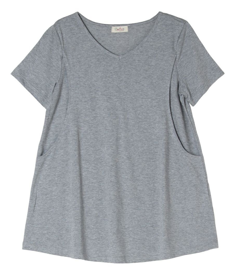 アウトレット特別価格】CARINO-DT チュニックショートスリーブ 授乳服