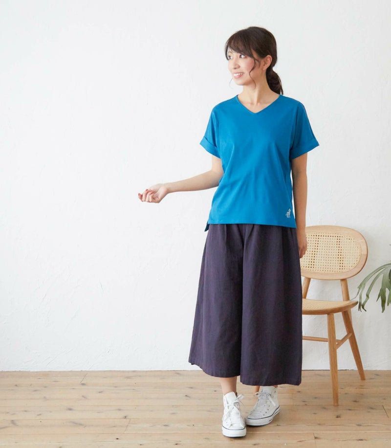 プレーリーＶネック オーガニック<br>授乳服 マタニティ服 日本製【授乳服・マタニティウェア・授乳ブラ】