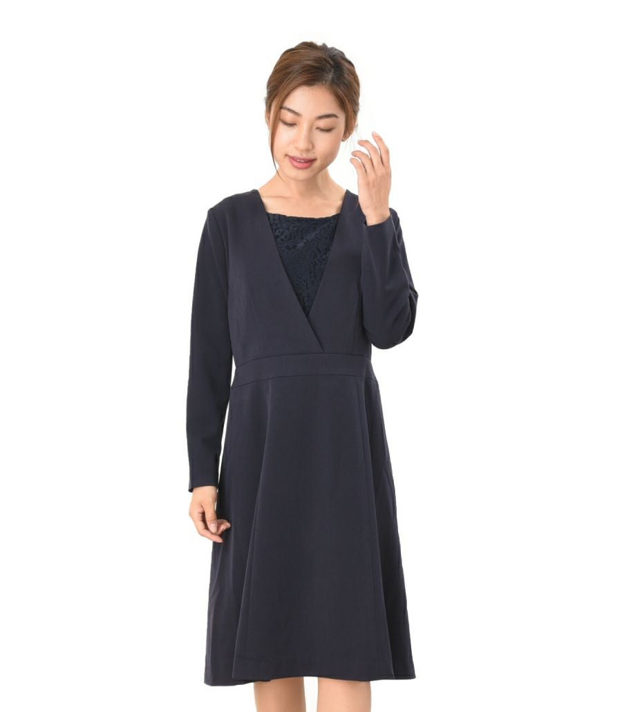 【会員様限定レンタル】クラシカルレース フォーマル授乳服 日本製【授乳服・マタニティウェア・授乳ブラ】