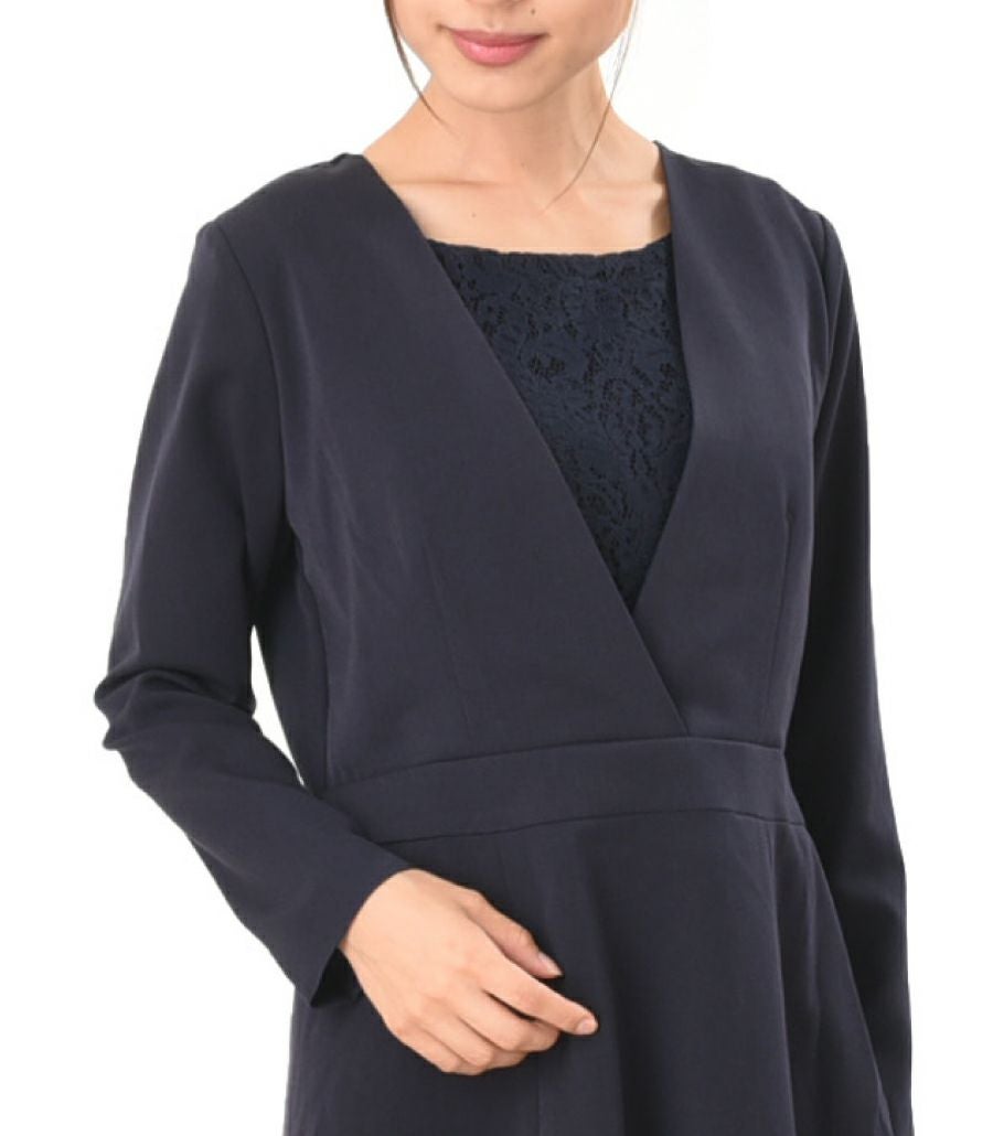 【会員様限定レンタル】クラシカルレース フォーマル授乳服 日本製【授乳服・マタニティウェア・授乳ブラ】