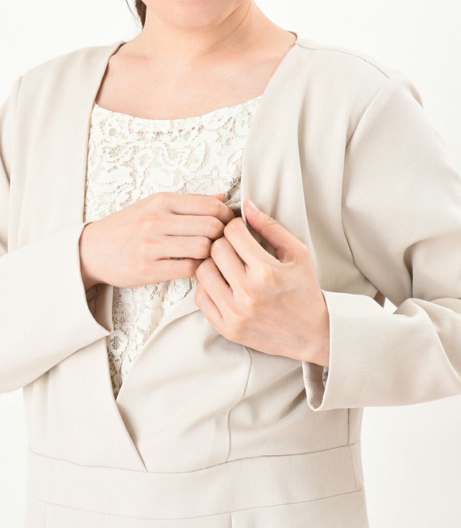 【会員様限定レンタル】クラシカルレース フォーマル授乳服 日本製【授乳服・マタニティウェア・授乳ブラ】