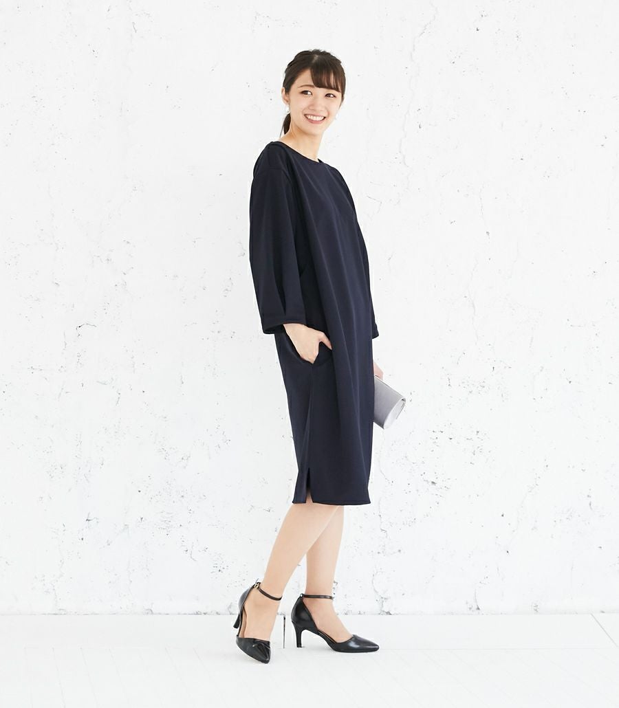 【会員様限定レンタル】バックリボンワンピース  フォーマル授乳服 日本製【授乳服・マタニティウェア・授乳ブラ】