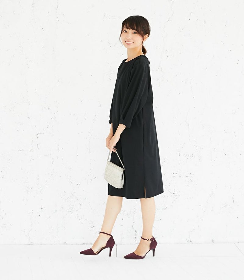 【会員様限定レンタル】バックリボンワンピース  フォーマル授乳服 日本製【授乳服・マタニティウェア・授乳ブラ】