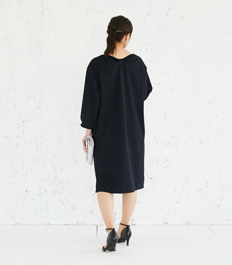 【会員様限定レンタル】バックリボンワンピース  フォーマル授乳服 日本製【授乳服・マタニティウェア・授乳ブラ】