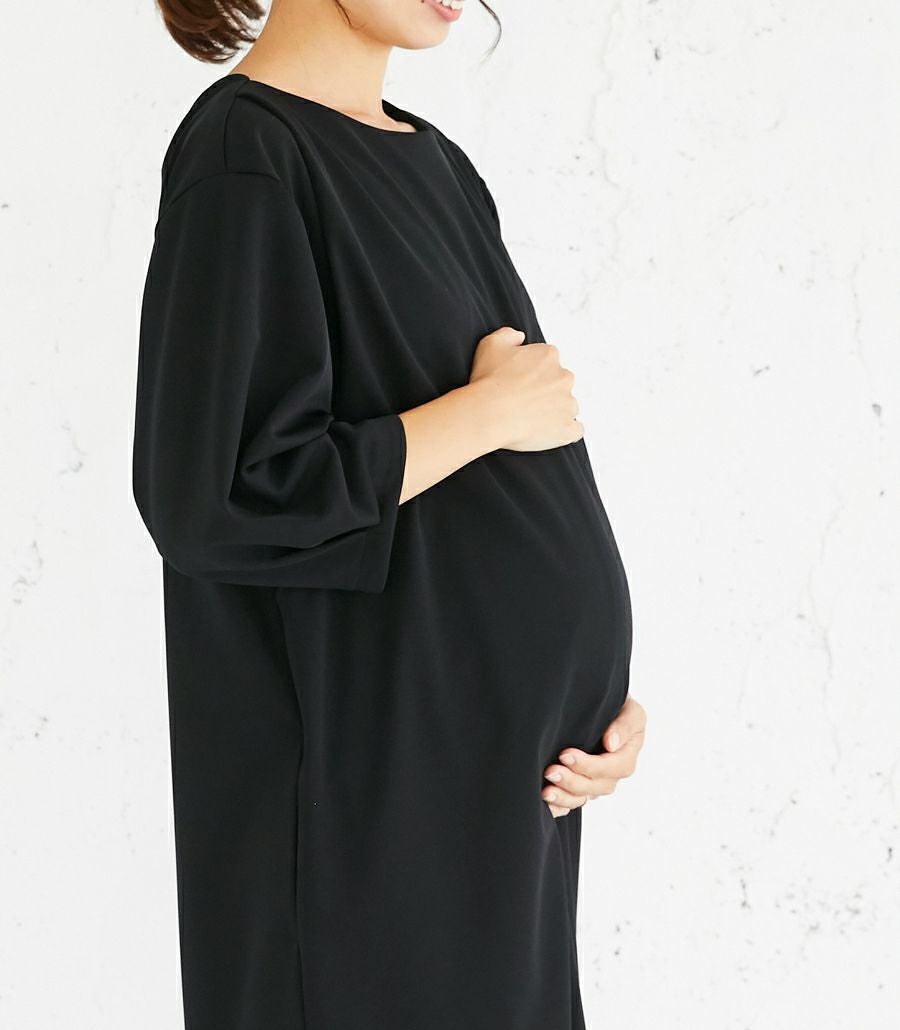 【会員様限定レンタル】バックリボンワンピース  フォーマル授乳服 日本製【授乳服・マタニティウェア・授乳ブラ】