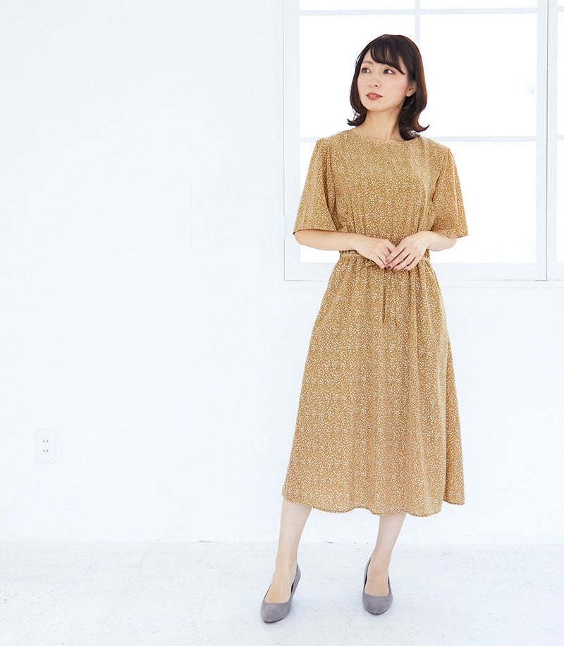 フラワーギャザーワンピース 授乳服 マタニティ服 日本製