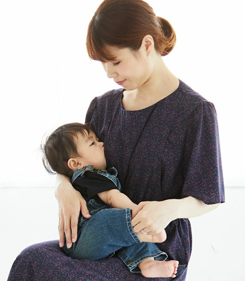 フラワーギャザーワンピース 授乳服 マタニティ服 日本製