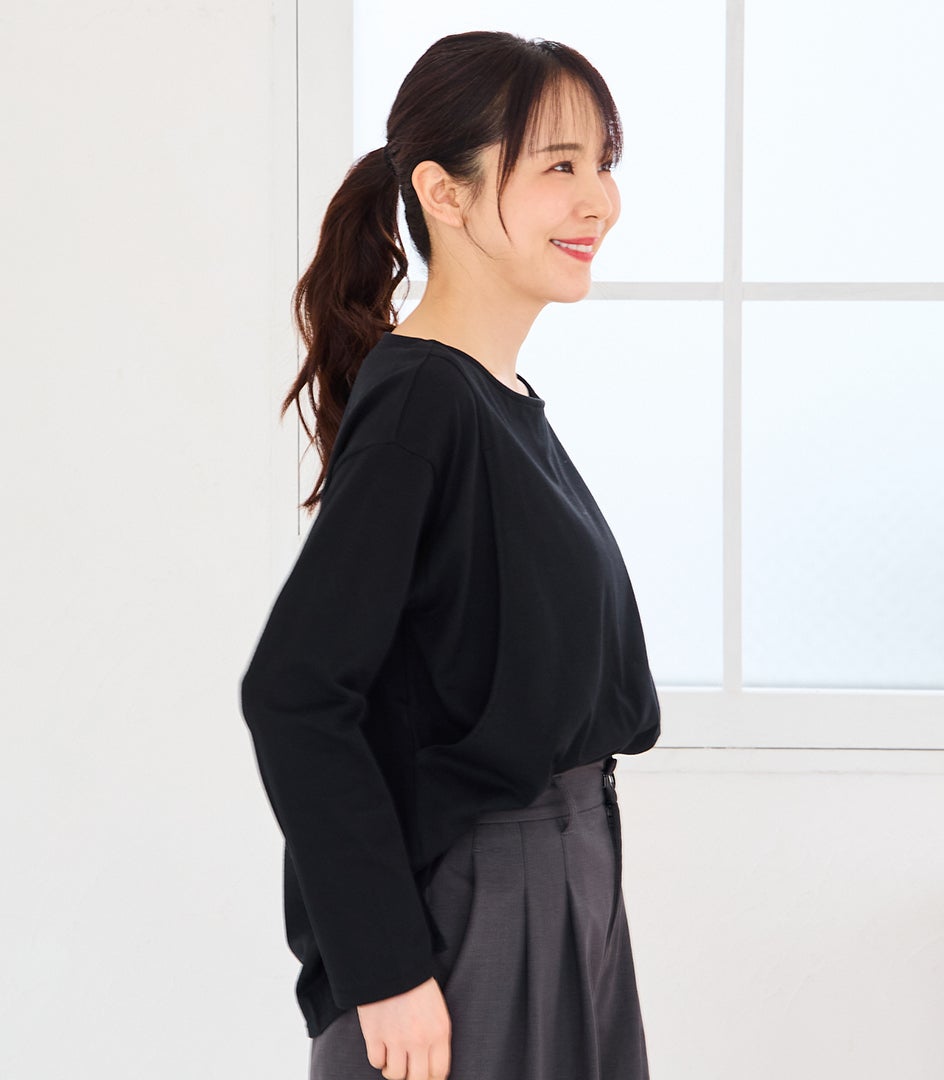 CARINO ベーシックT（長袖） 授乳服 日本製【授乳服・マタニティウェア・授乳ブラ】