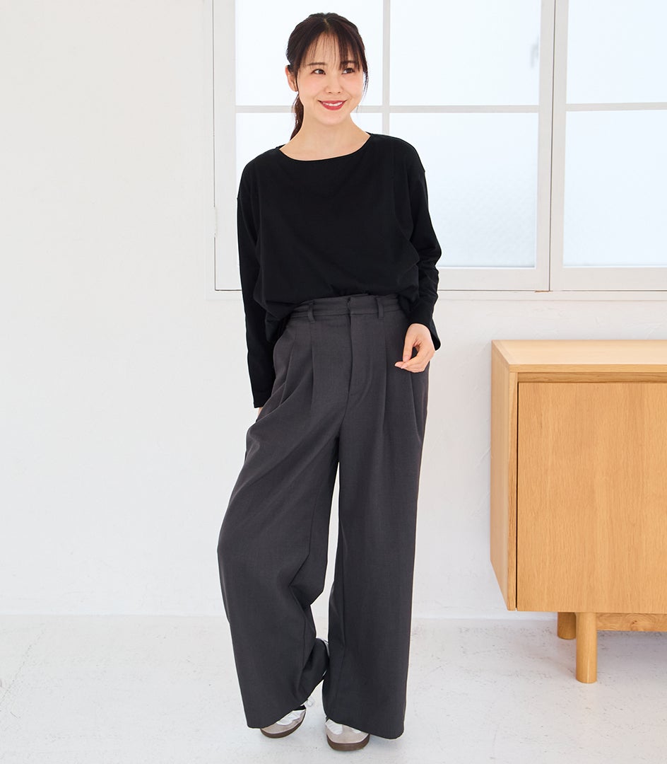 CARINO ベーシックT（長袖） 授乳服 日本製【授乳服・マタニティウェア・授乳ブラ】