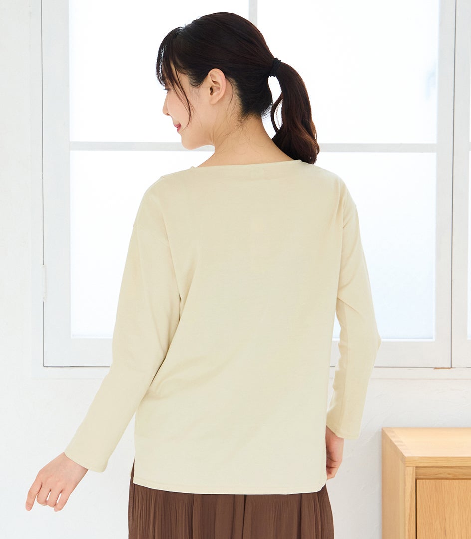CARINO ベーシックT（長袖） 授乳服 日本製【授乳服・マタニティウェア・授乳ブラ】