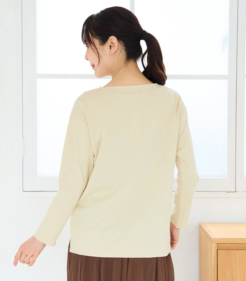 CARINO ベーシックT（長袖） 授乳服 日本製【授乳服・マタニティウェア・授乳ブラ】