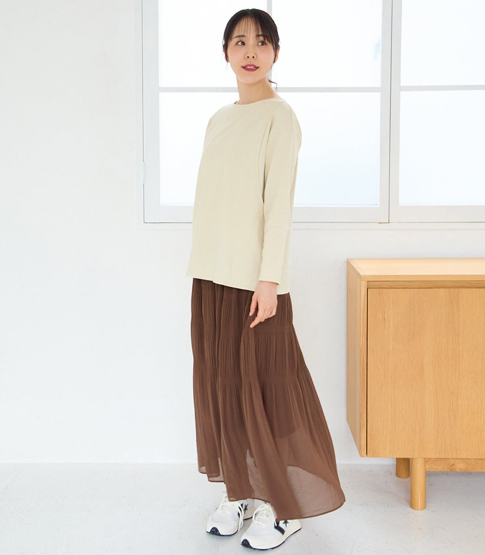 CARINO ベーシックT（長袖） 授乳服 日本製【授乳服・マタニティウェア・授乳ブラ】