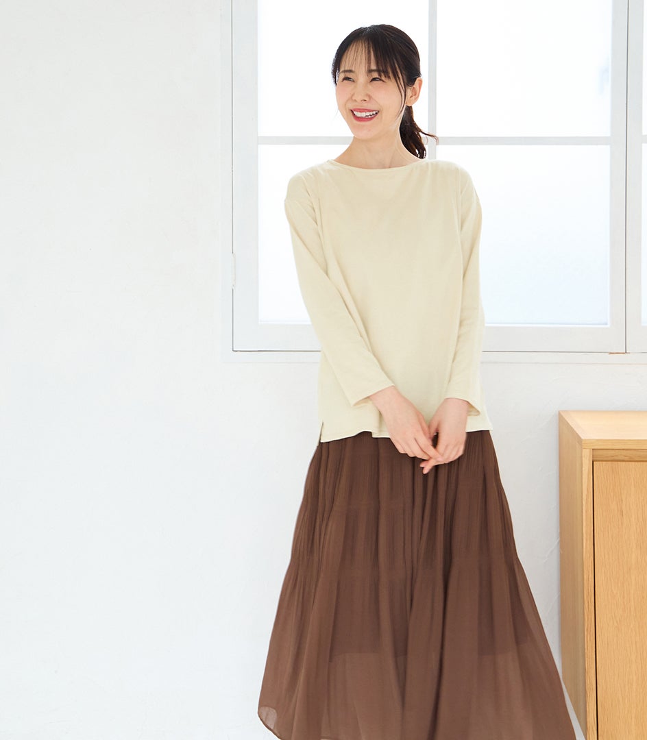 CARINO ベーシックT（長袖） 授乳服 日本製【授乳服・マタニティウェア・授乳ブラ】