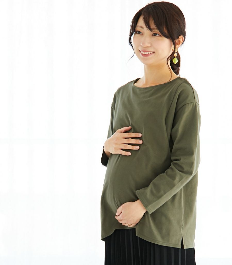 毎日着たくなる着心地/CARINO ベーシックT（長袖） 授乳服 日本製