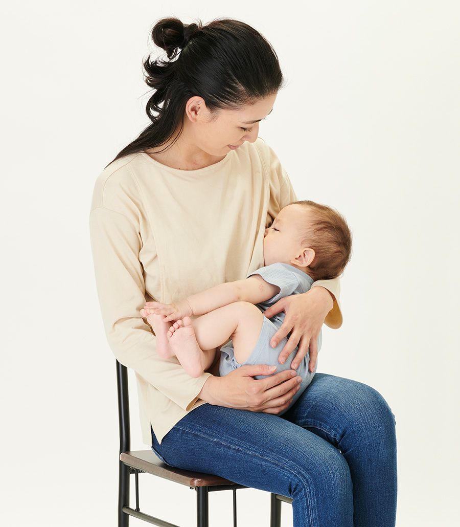 毎日着たくなる着心地/CARINO ベーシックT（長袖） 授乳服 日本製