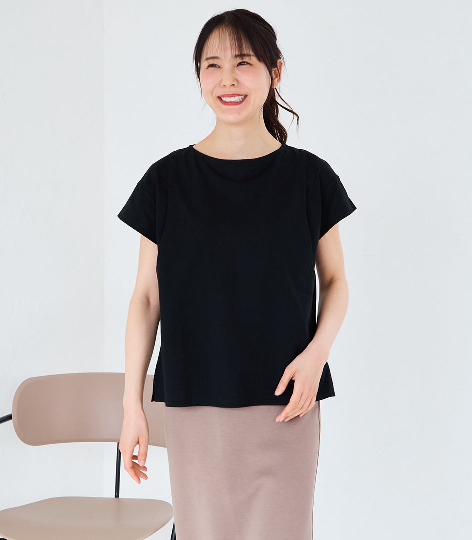 CARINO ベーシックT（半袖） 日本製【授乳服・マタニティウェア・授乳ブラ】