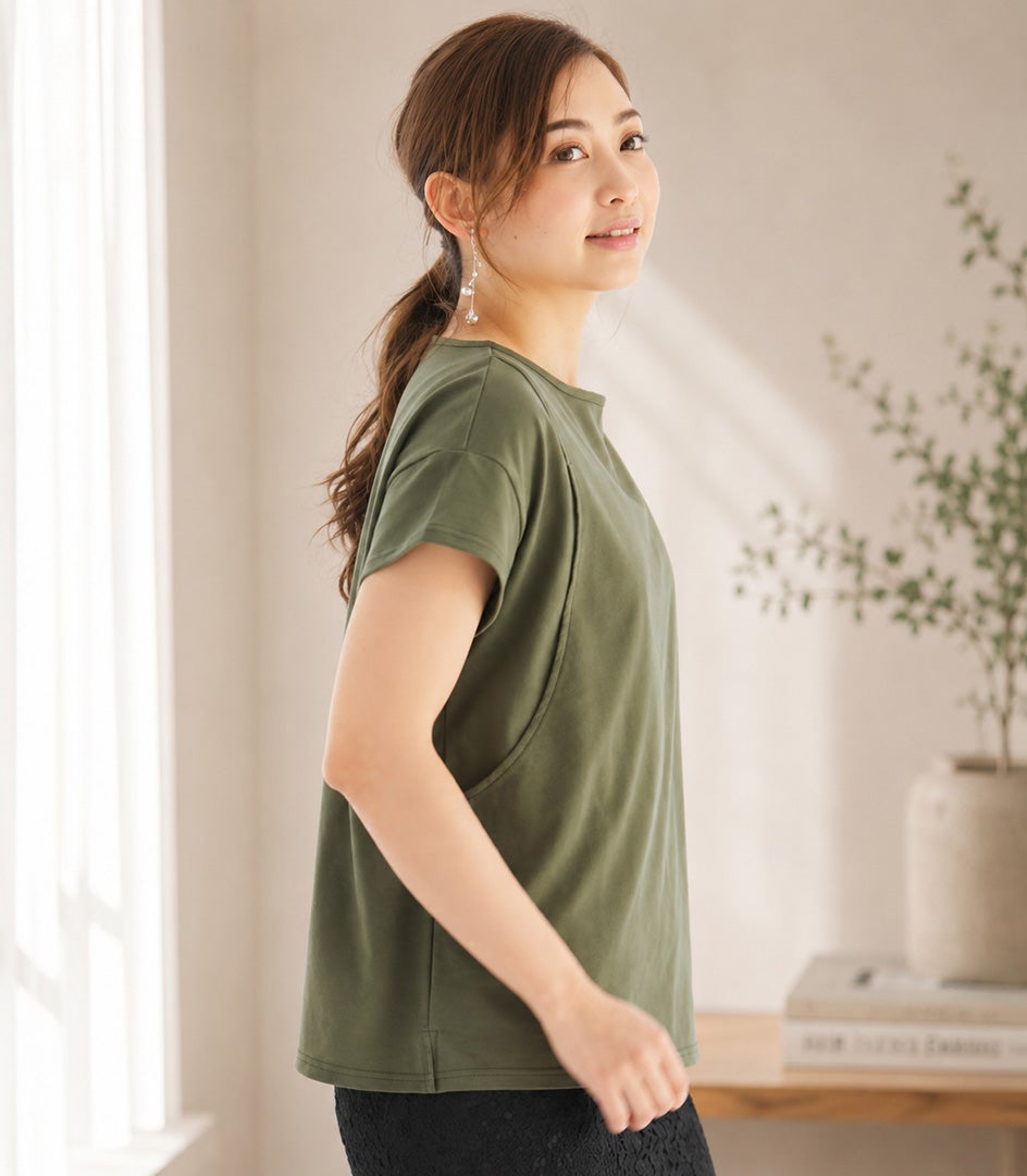 CARINO ベーシックT（半袖） 日本製 | 授乳服・マタニティウェアの