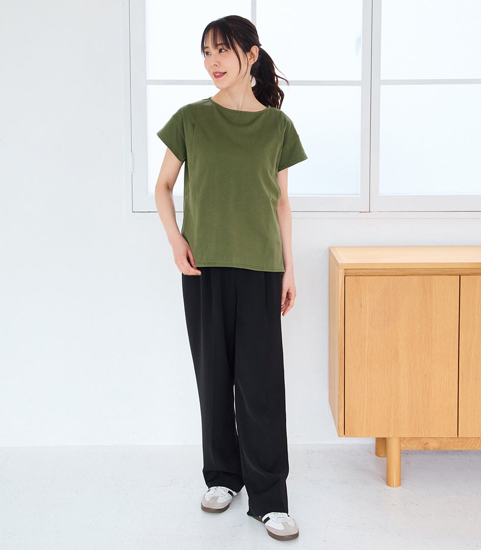 CARINO ベーシックT（半袖） 日本製【授乳服・マタニティウェア・授乳ブラ】