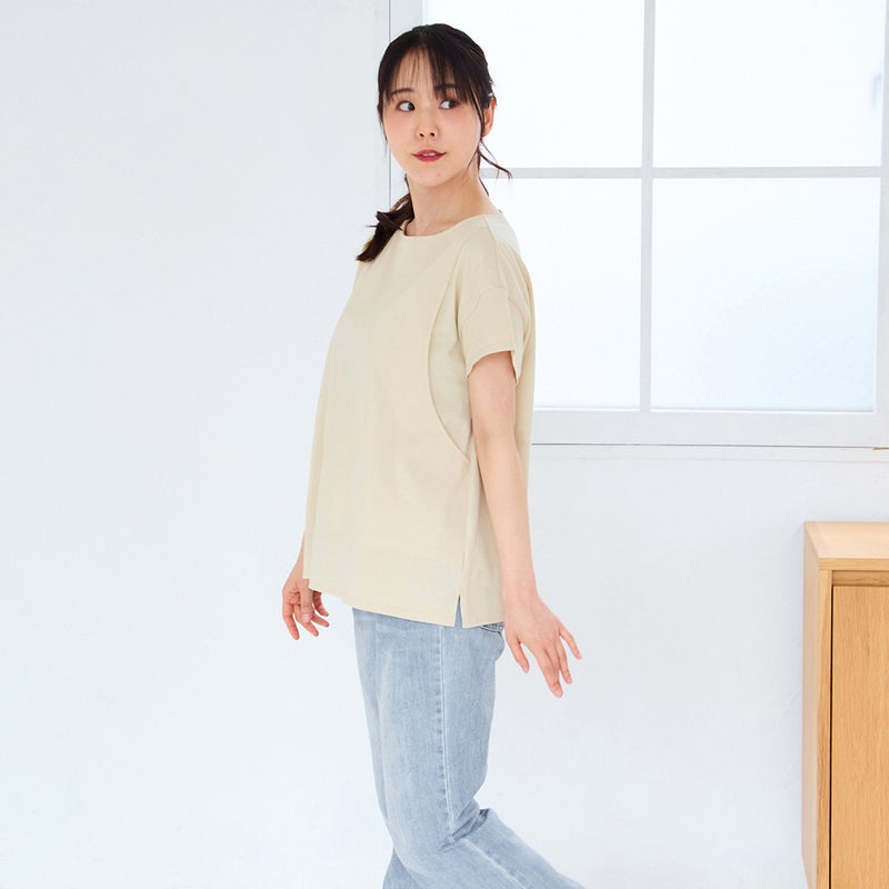 CARINO ベーシックT（半袖） 日本製【授乳服・マタニティウェア・授乳ブラ】