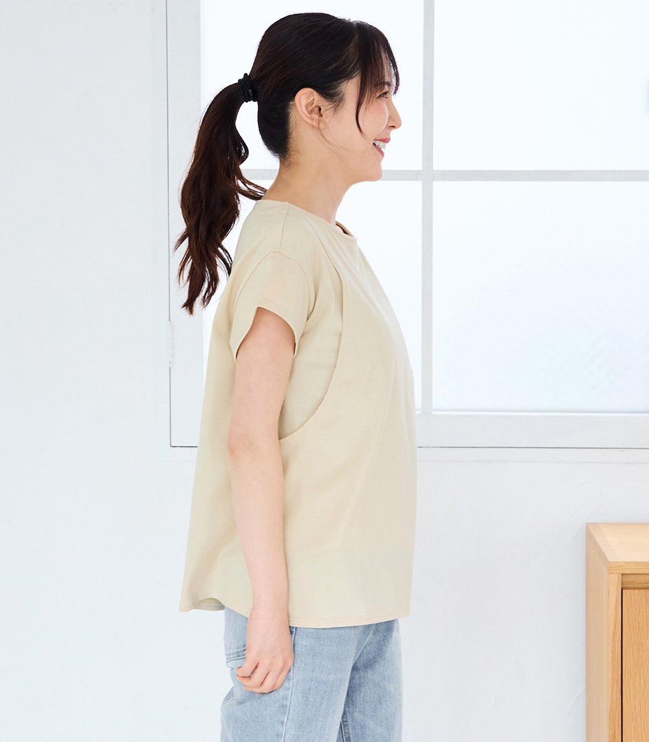 CARINO ベーシックT（半袖） 日本製【授乳服・マタニティウェア・授乳ブラ】