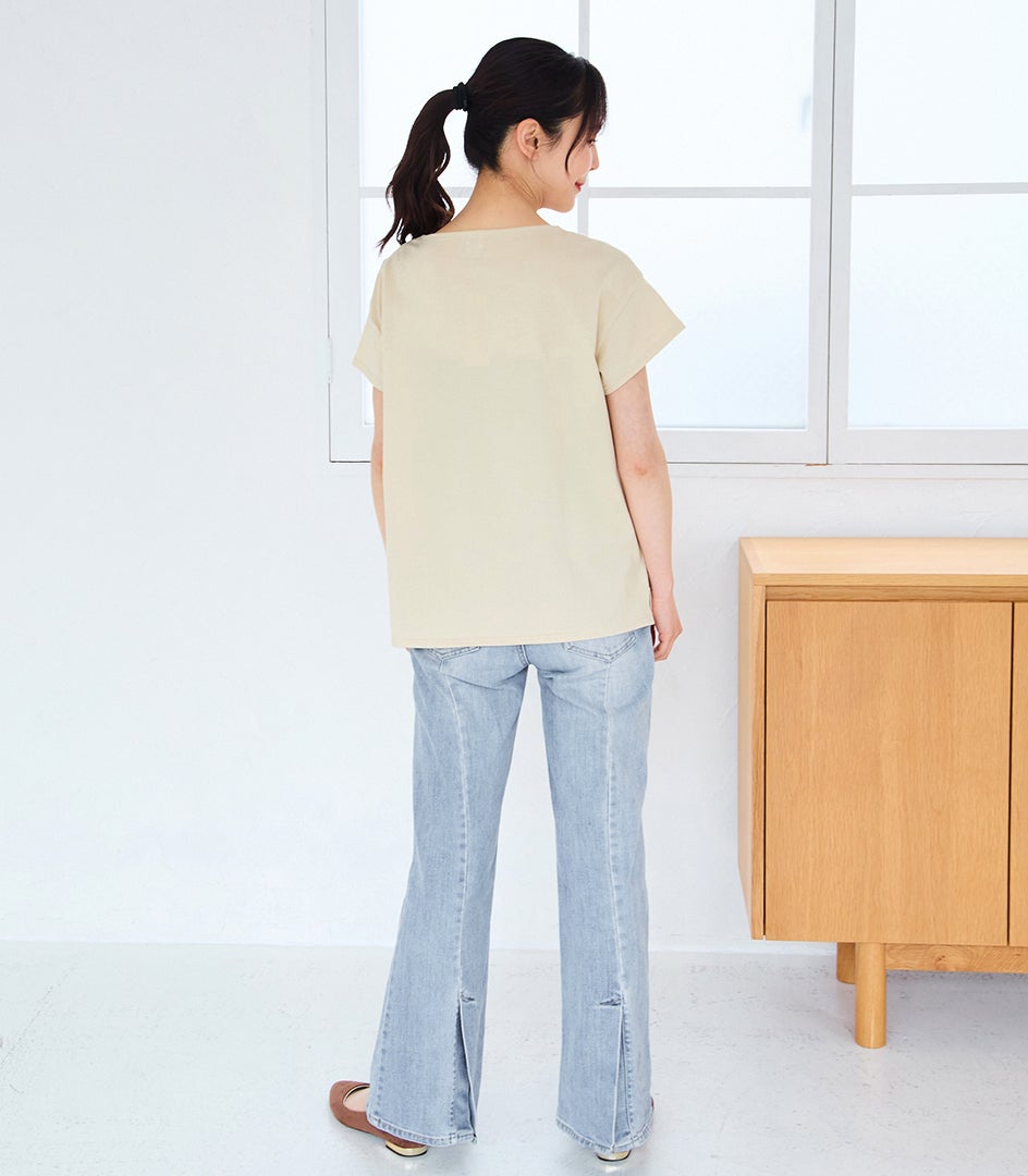 CARINO ベーシックT（半袖） 日本製【授乳服・マタニティウェア・授乳ブラ】
