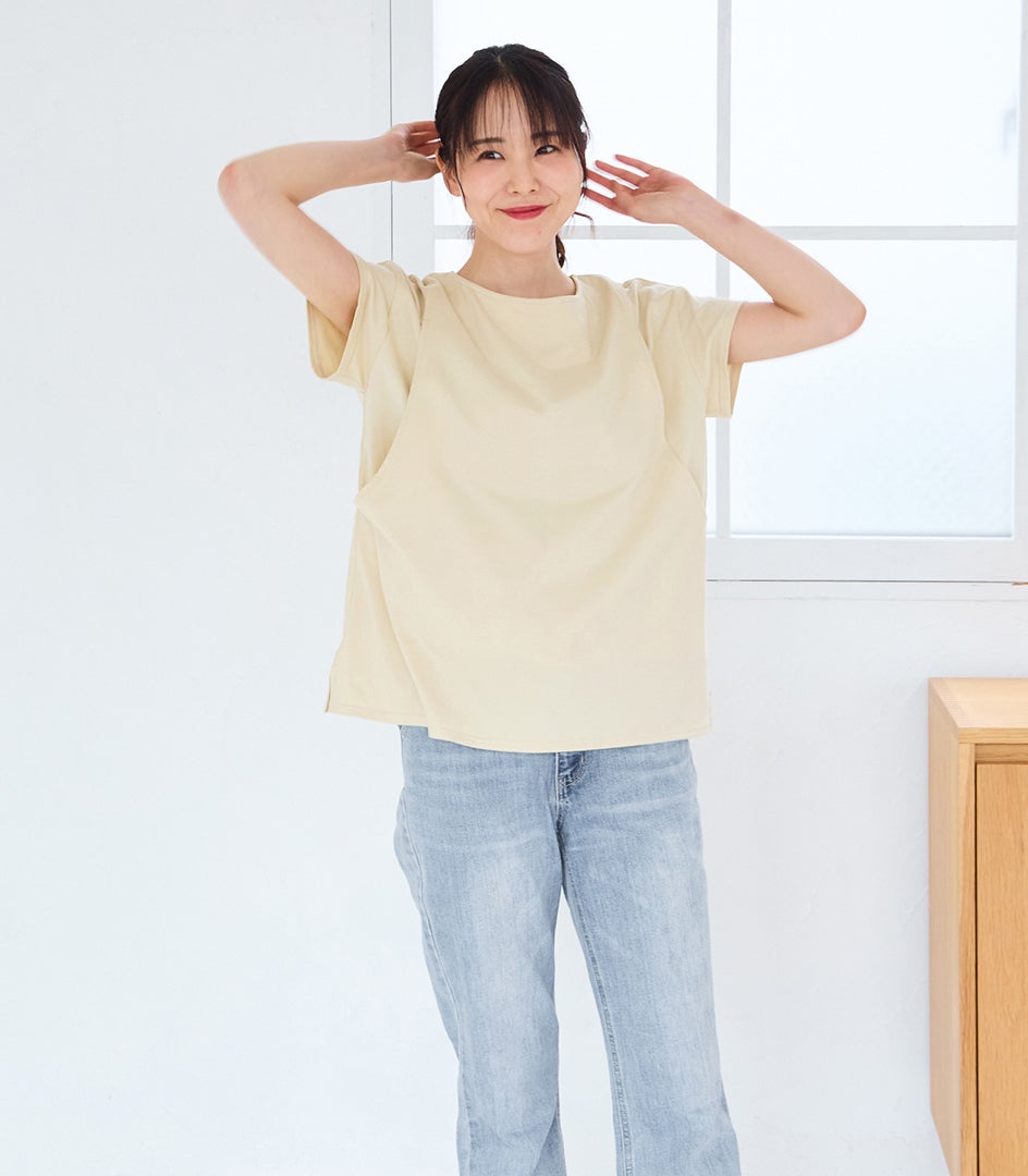 CARINO ベーシックT（半袖） 日本製【授乳服・マタニティウェア・授乳ブラ】
