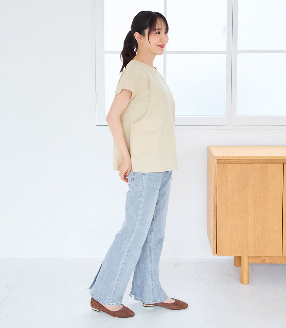 CARINO ベーシックT（半袖） 日本製【授乳服・マタニティウェア・授乳ブラ】
