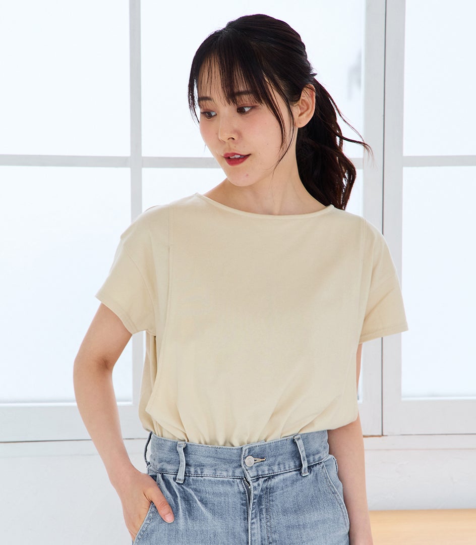 CARINO ベーシックT（半袖） 日本製【授乳服・マタニティウェア・授乳ブラ】