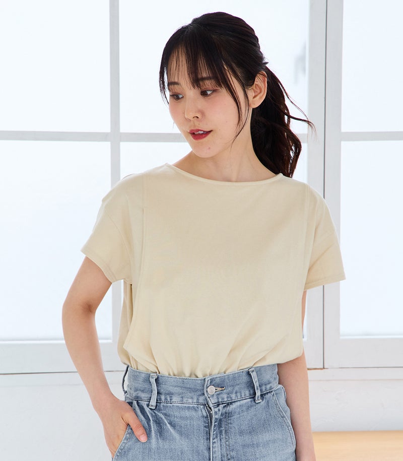 CARINO ベーシックT（半袖） 日本製【授乳服・マタニティウェア・授乳ブラ】
