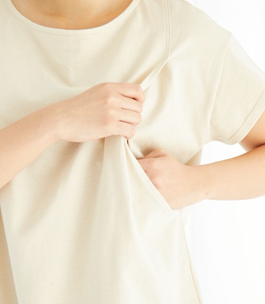 CARINO ベーシックT（半袖） 日本製 | 授乳服・マタニティウェアの