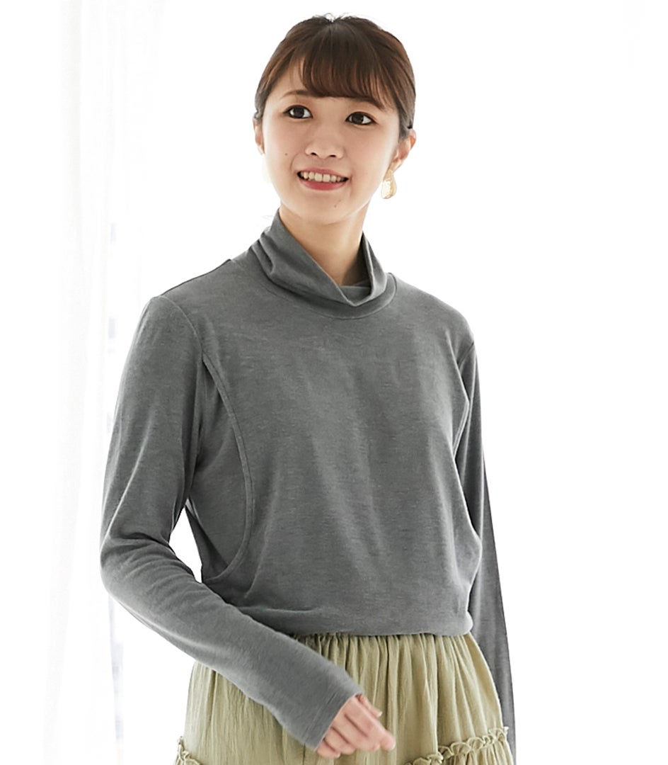 タートルウォームロンT 授乳服 マタニティ服 日本製【授乳服・マタニティウェア・授乳ブラ】