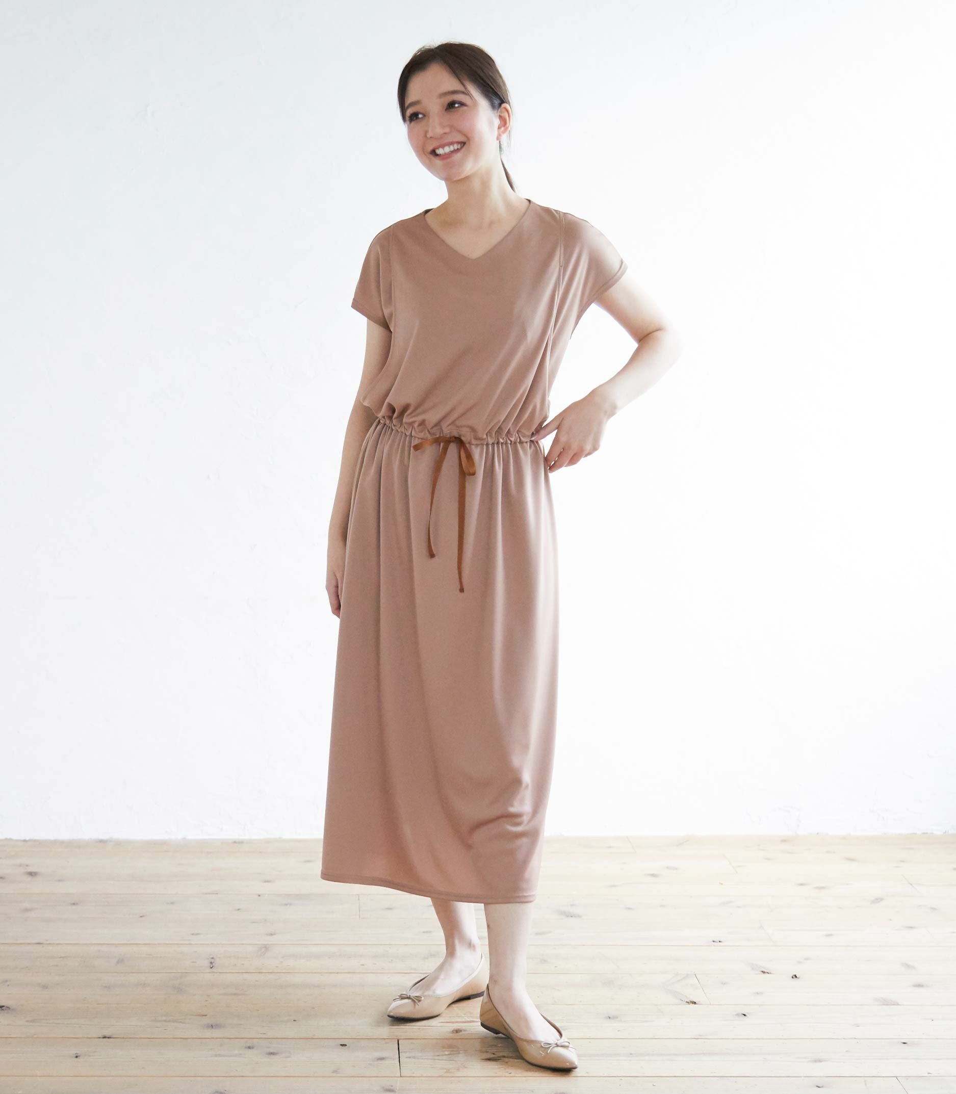 美品★モーハウス　日本製　授乳用ワンピース スムースリボンワンピース 授乳服 日本製 | 授乳服・マタニティウェア