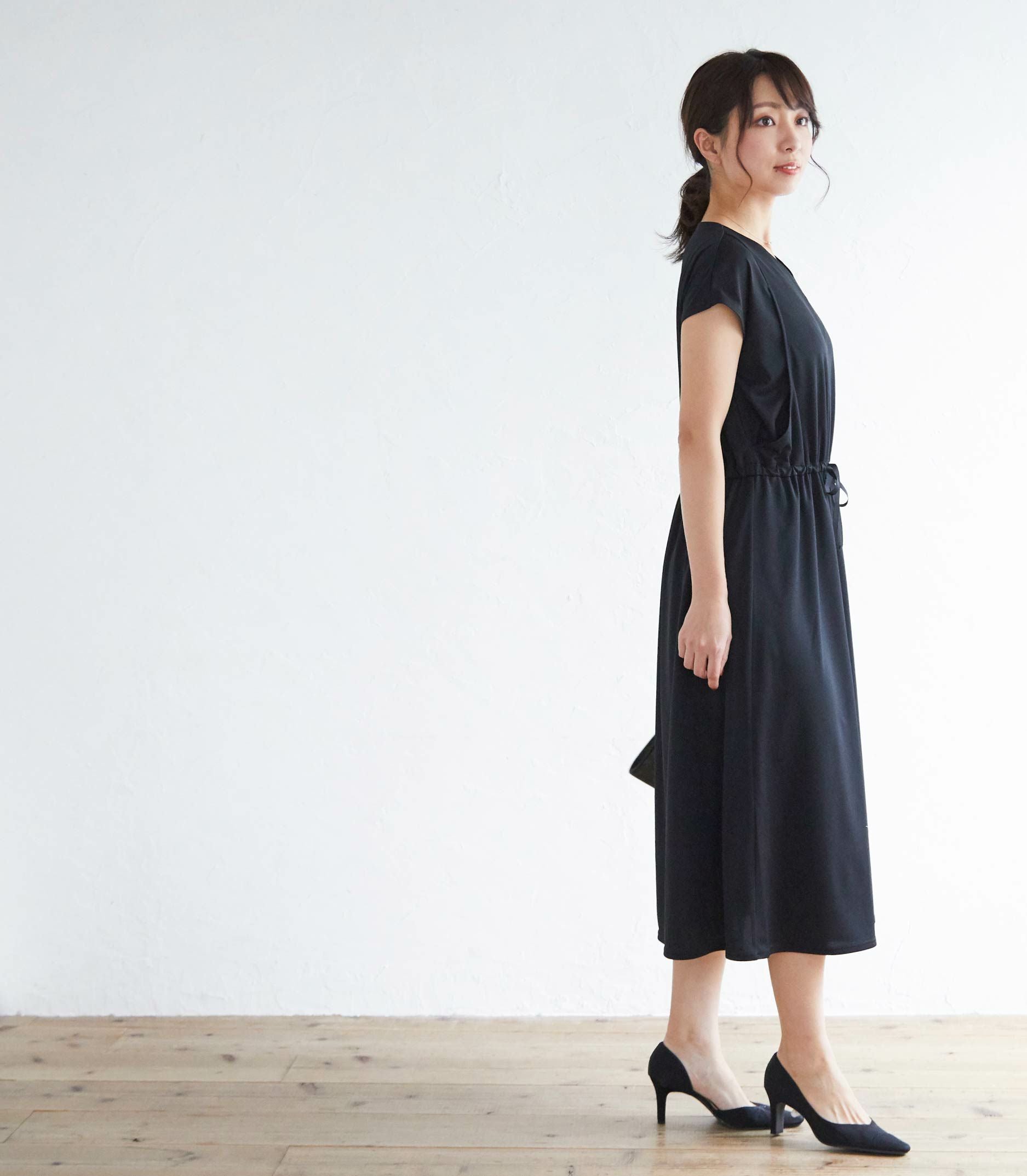 スムースリボンワンピース 授乳服 日本製 | 授乳服・マタニティウェア