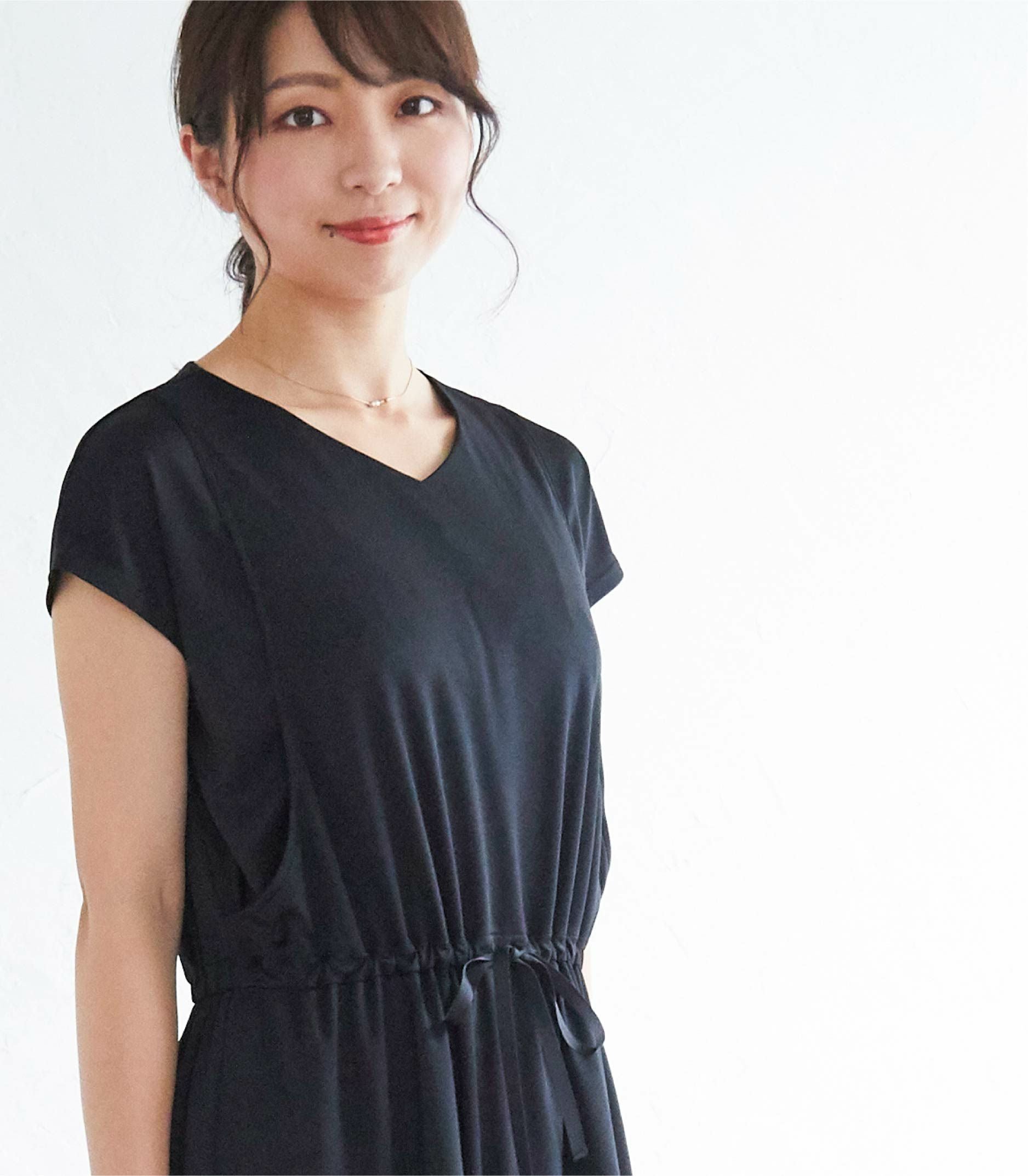 スムースリボンワンピース 授乳服 日本製 | 授乳服・マタニティウェア スムースリボンワンピース 授乳服 日本製 | 授乳服・マタニティウェア