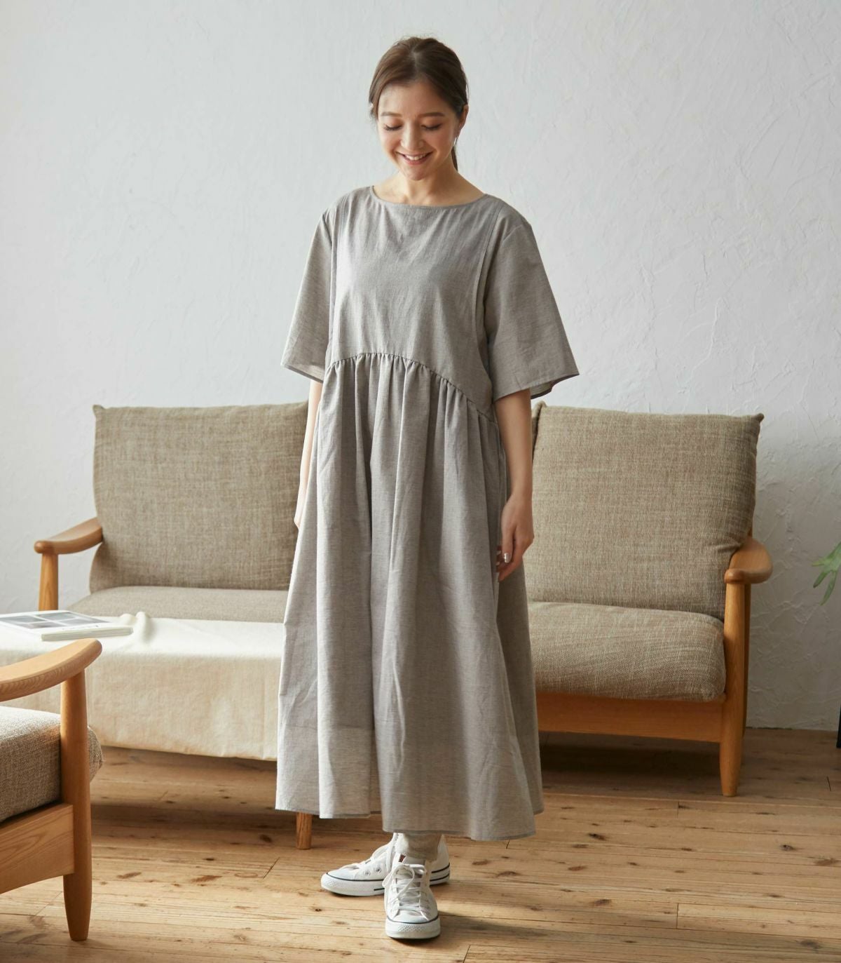 オーガニックガーゼワンピース 授乳服 マタニティ服 日本製 | 授乳服