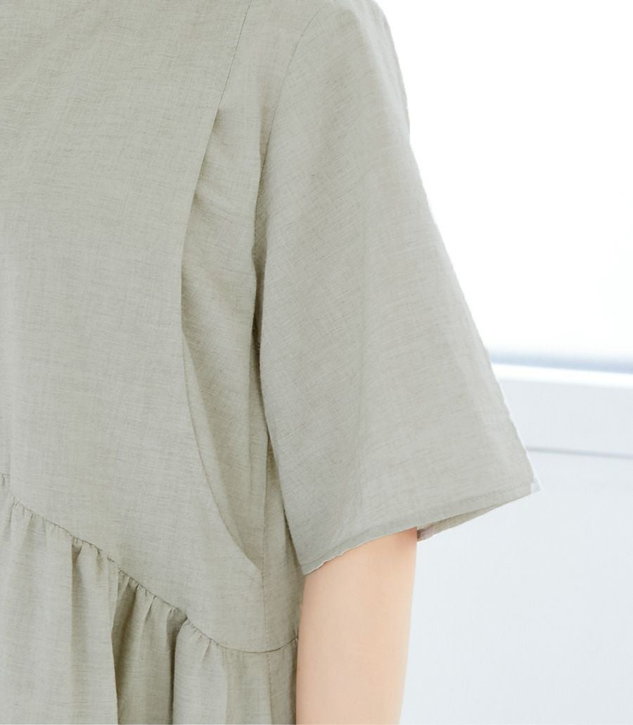 オーガニックガーゼワンピース 授乳服 マタニティ服 日本製【授乳服・マタニティウェア・授乳ブラ】