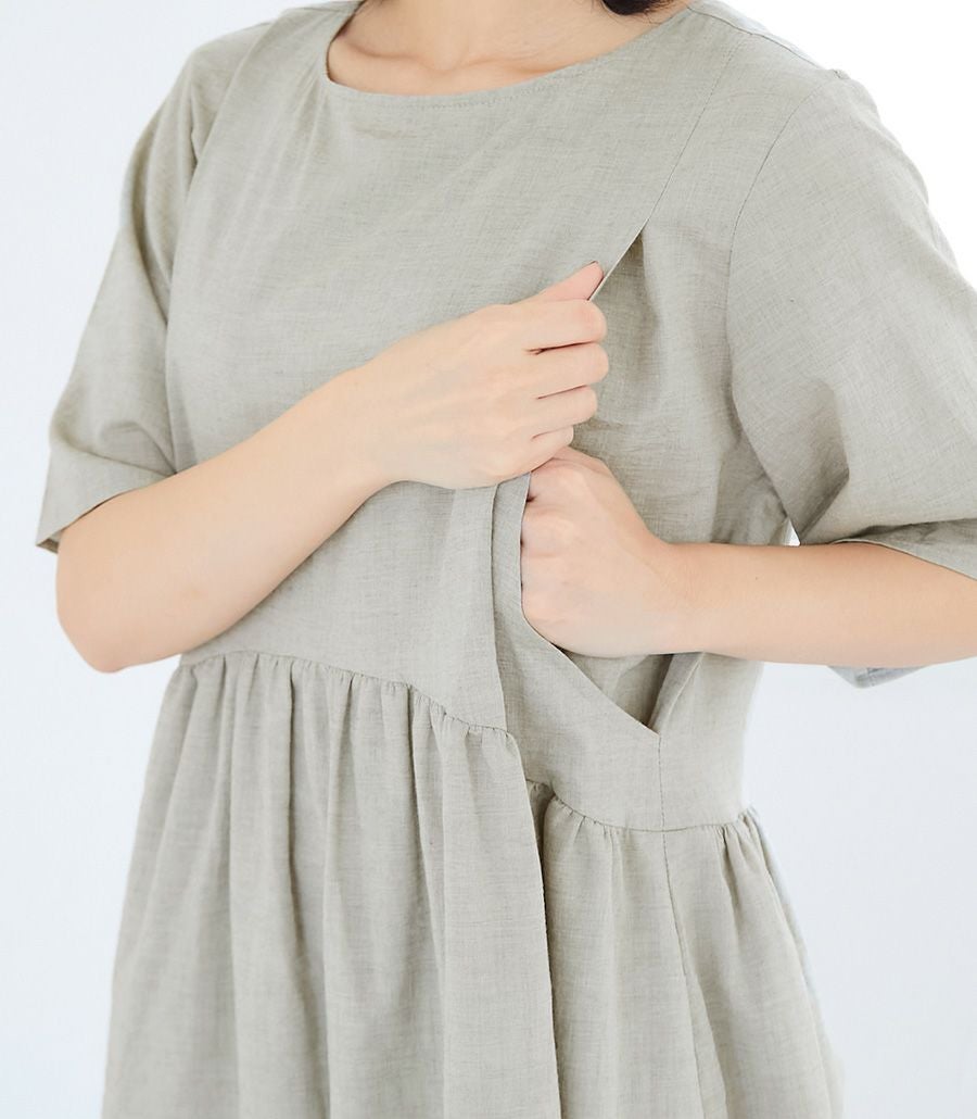 オーガニックガーゼワンピース 授乳服 マタニティ服 日本製 | 授乳服