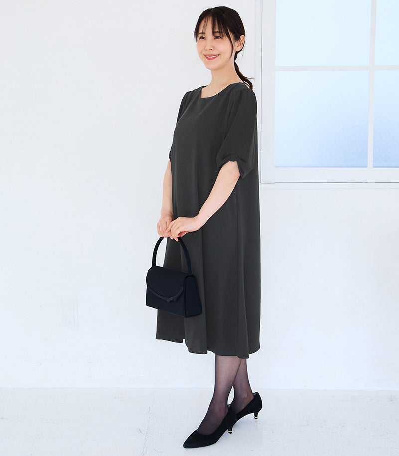 ＜新色＞リボンスリーブワンピース 授乳服 マタニティ服 フォーマル授乳服 日本製【授乳服・マタニティウェア・授乳ブラ】