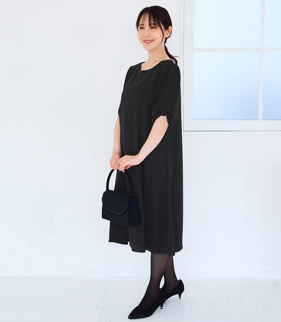 ＜新色＞リボンスリーブワンピース 授乳服 マタニティ服 フォーマル授乳服 日本製【授乳服・マタニティウェア・授乳ブラ】