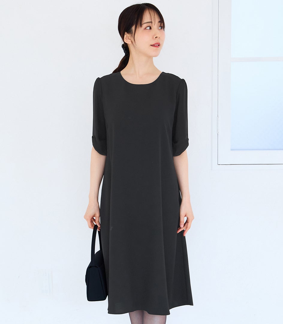 ＜新色＞リボンスリーブワンピース 授乳服 マタニティ服 フォーマル授乳服 日本製【授乳服・マタニティウェア・授乳ブラ】