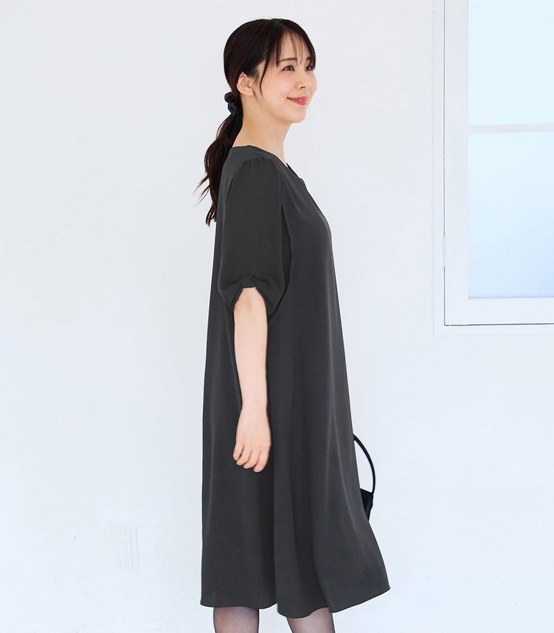 ＜新色＞リボンスリーブワンピース 授乳服 マタニティ服 フォーマル授乳服 日本製【授乳服・マタニティウェア・授乳ブラ】