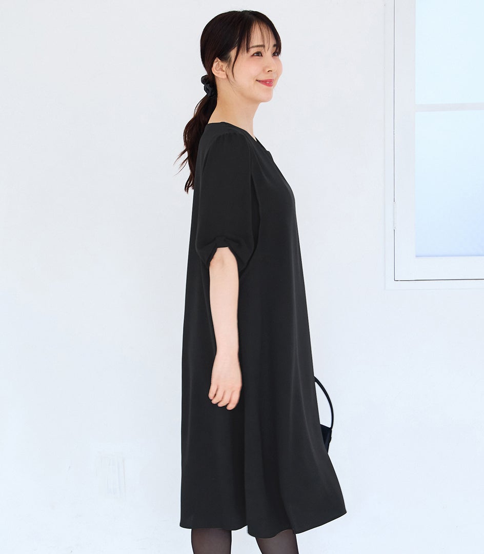 ＜新色＞リボンスリーブワンピース 授乳服 マタニティ服 フォーマル授乳服 日本製【授乳服・マタニティウェア・授乳ブラ】