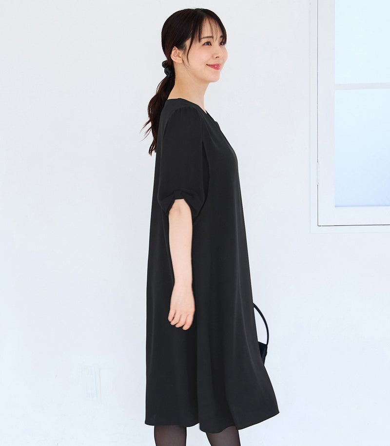 ＜新色＞リボンスリーブワンピース 授乳服 マタニティ服 フォーマル授乳服 日本製【授乳服・マタニティウェア・授乳ブラ】