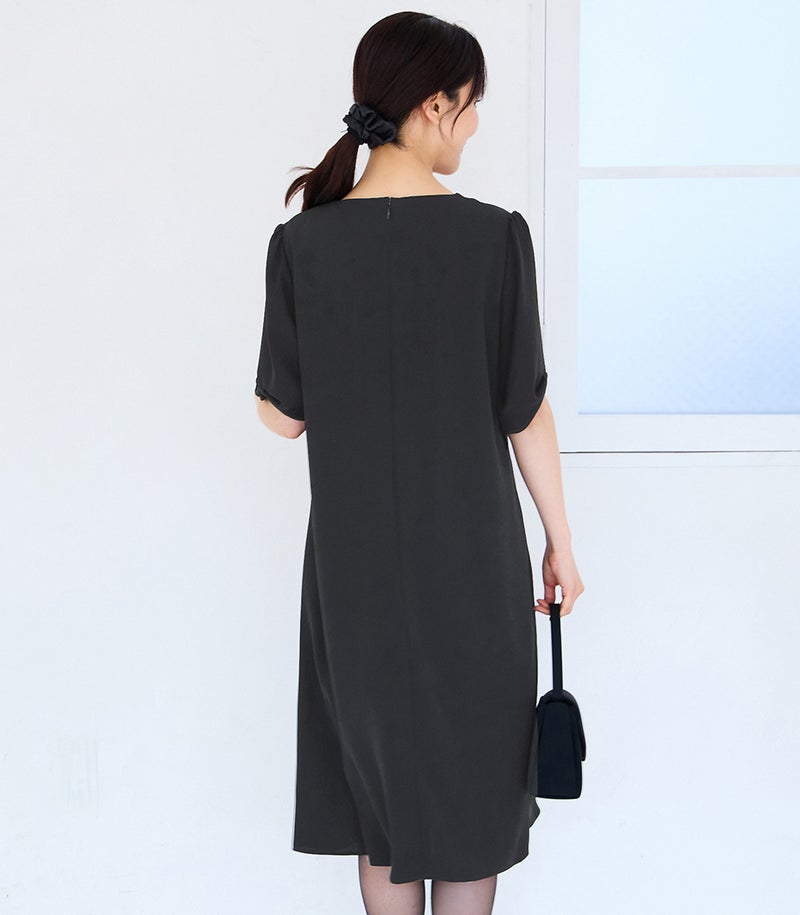 ＜新色＞リボンスリーブワンピース 授乳服 マタニティ服 フォーマル授乳服 日本製【授乳服・マタニティウェア・授乳ブラ】